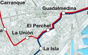 Metro Málaga aborda la reposición de la calzada en Callejones del Perchel una vez finalizada la obra del techo del túnel